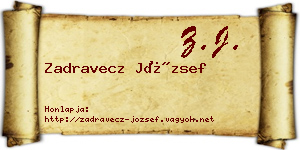 Zadravecz József névjegykártya