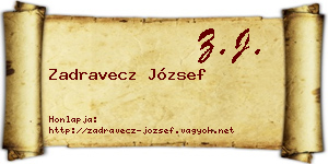 Zadravecz József névjegykártya